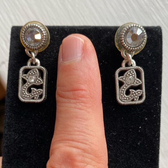 Brighton retired Pacific Heights silver dangle post earrings - Picture 2 of 4